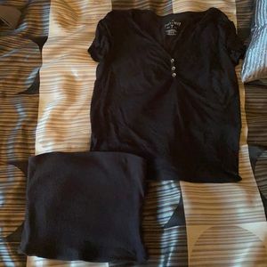 american eagle tube top and t-shirt